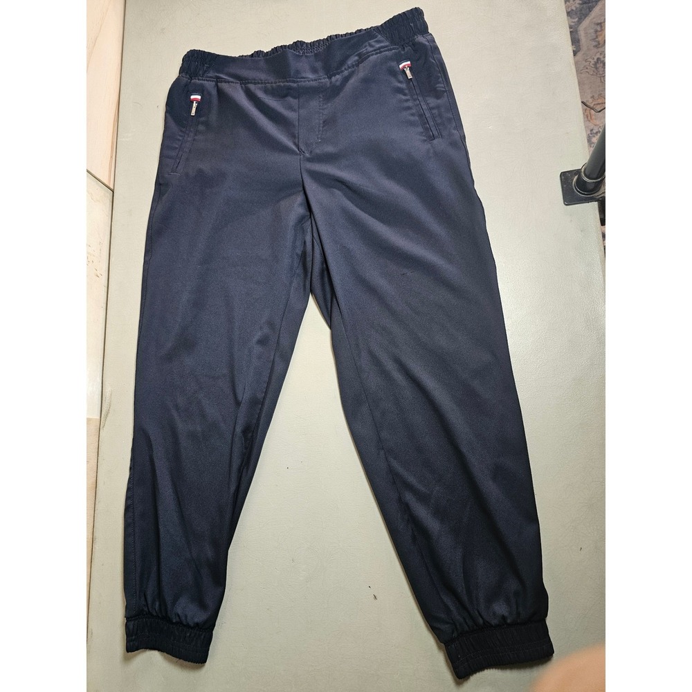 Tommy Hilfiger Womens Navy Blue Jogger Pants Elastic Waist‎ Zipper Pockets L